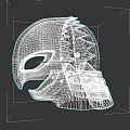 Black Metallic Tactical Combat Helmet With Edged Design And Eye Slot