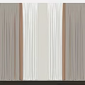 Modern Beige and White Window Curtains with Textured Fabric and Vertical Panels