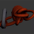 Durable Red Rope With Metal Carabiner For Home Daily Necessities Use