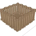 Handwoven Wicker Storage Basket With Square Design For Home Organizing