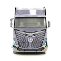 Modern Commercial Truck With Aerodynamic Body LED Headlights And Front Grille Design