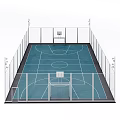 Outdoor Soccer Field With Enclosed Fence White Markings And Goalposts