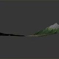 3D Landscape Map Featuring Mountains Green Vegetation River And Urban Area