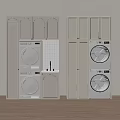 Modern Laundry Room Design With White Cabinets Washing Machine And Dryer