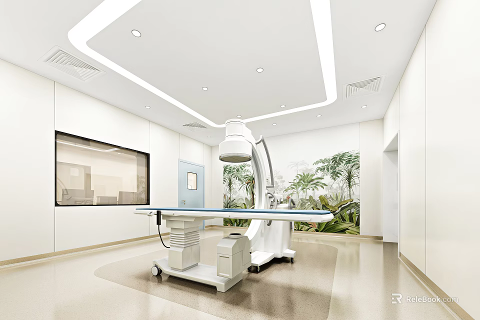 Modern Hospital Outpatient Clinic Interior With Medical Equipment And Bright Space 3d model 