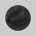 Black Marble Sphere Component With Natural Vein Texture And Background Panels