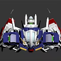 Detailed White Blue Red Gundam Robot Model With Armor And Joint Design