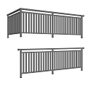Black Metal Railings with Vertical Bars Sturdy Support and Modern Outdoor Design
