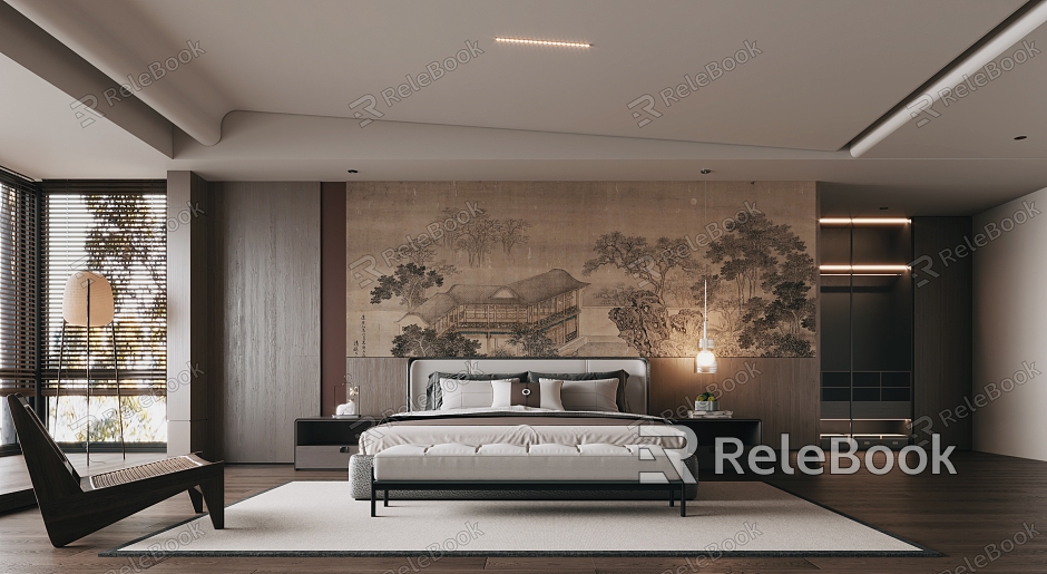 New Chinese bedroom model