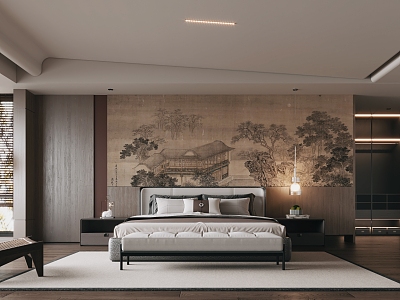 New Chinese bedroom model