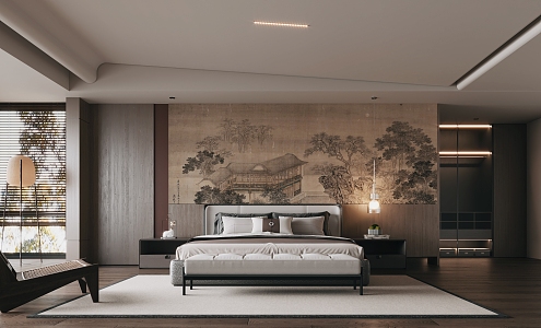 New Chinese bedroom 3d model