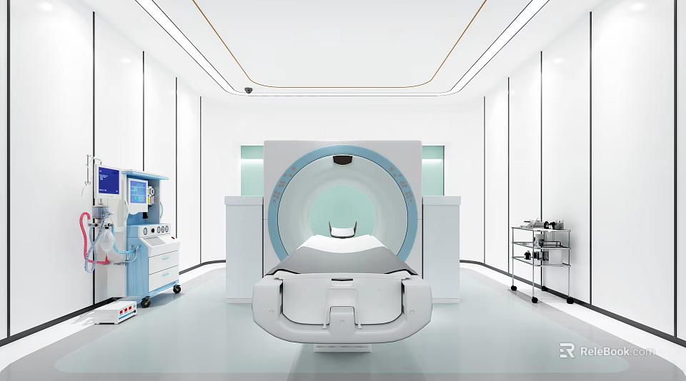 Hospital Outpatient Clinic With CT Scanner And Medical Equipment 3d model 