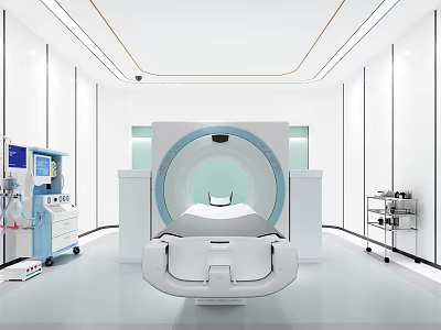 Hospital Outpatient Clinic With CT Scanner And Medical Equipment 3d model