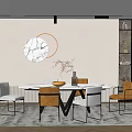 Modern Dining Table and Chair Combination Dining Table and Chair 3d model