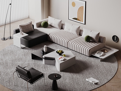 Modern sofa coffee table combination model