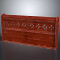 Traditional Red Wooden Partition With Intricate Hollowed Patterns And Classic Design