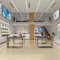 Modern Digital Store With Bright Interior Large Screens Display Cases And Electronics 3d model