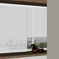 Modern White Light Filtering Roller Curtain For Window With Urban City View