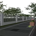 Standard section of pavement sidewalk 3d model