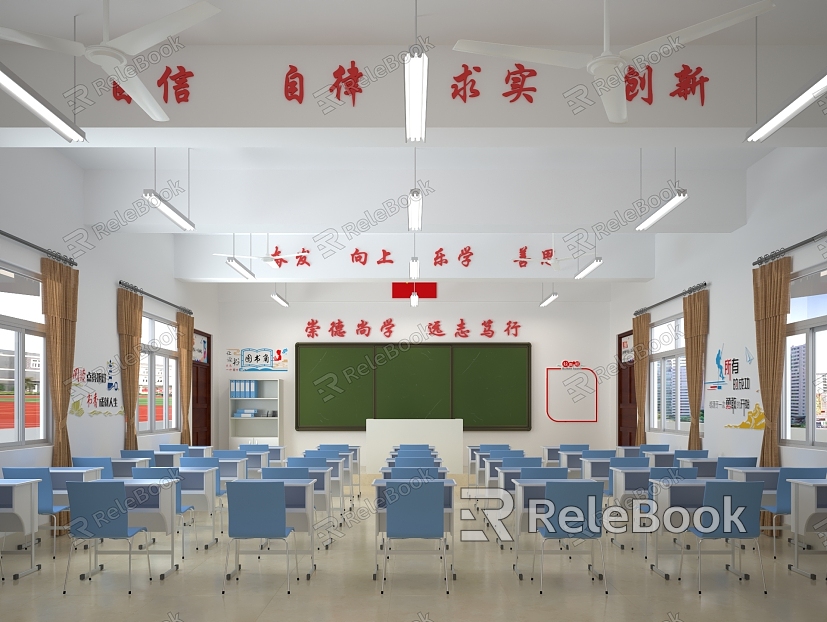 school classroom campus culture classroom decoration model