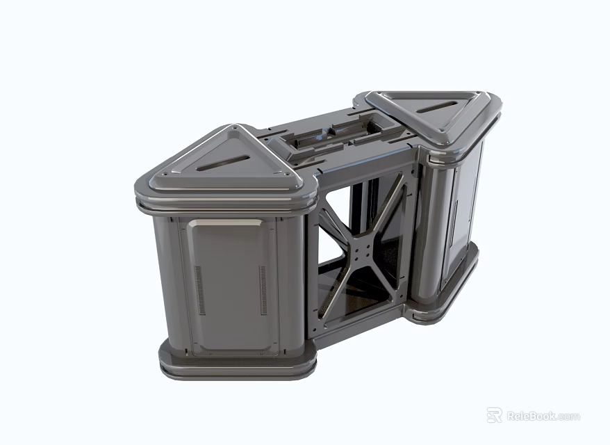Heavy Duty Industrial Equipment Metal Frame Structure With Reinforced Support Components 3d model 