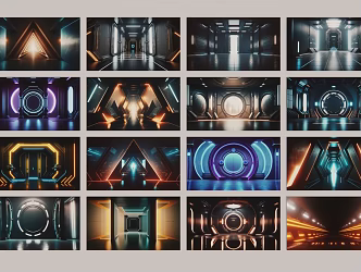 Sci-fi scene space background 3d model