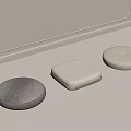 Minimalist Floor Cushions In Round And Square Shapes With Gray White And Beige Tones