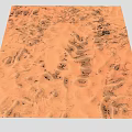 Vast Red Desert Landscape With Undulating Sand Dunes And Black Traces On Arid Ground