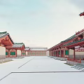 Ancient Chinese-style Daming Palace Hanlin Garden Academy 3d model