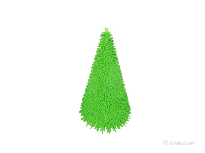 Fluffy Green Christmas Tree Decoration With Festive Conical Shape And Soft Texture 3d model 
