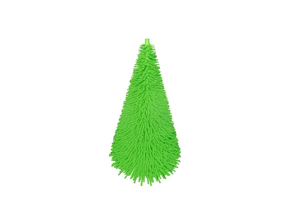 Fluffy Green Christmas Tree Decoration With Festive Conical Shape And Soft Texture 3d model