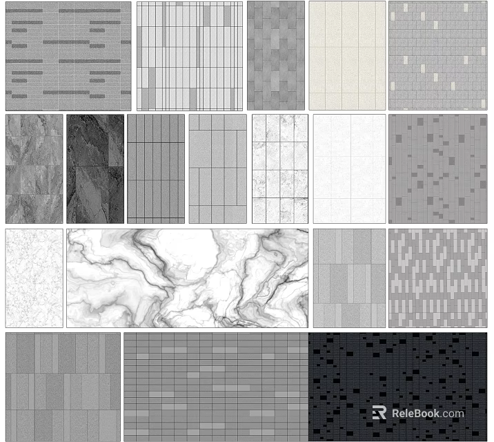 Textured Garden Accent Materials Featuring Various Patterns And Neutral Tones 3d model