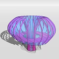 Purple Pink Umbrella Shaped Playground Equipment With Net Structure For Children Outdoor Fun