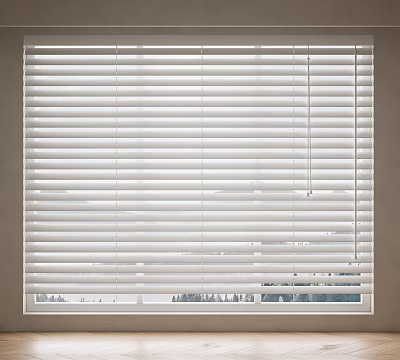 White Venetian Blinds For Window Light Control And Home Decoration 3d model