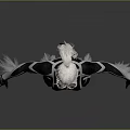 Female Superhero Character In Black Tight Suit With White Hair And Mask