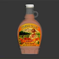 Vermilion Factory Beverage In Orange Glass Bottle With White Cap Man Image And Red Elements