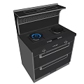 Modern Kitchen Appliances With Gas Stove Range Hood And Drawer Design