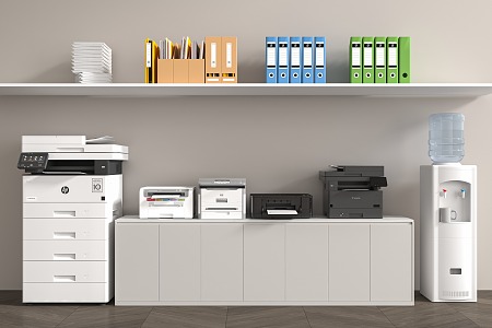 Modern Printer Cabinet Office Supplies 3d model