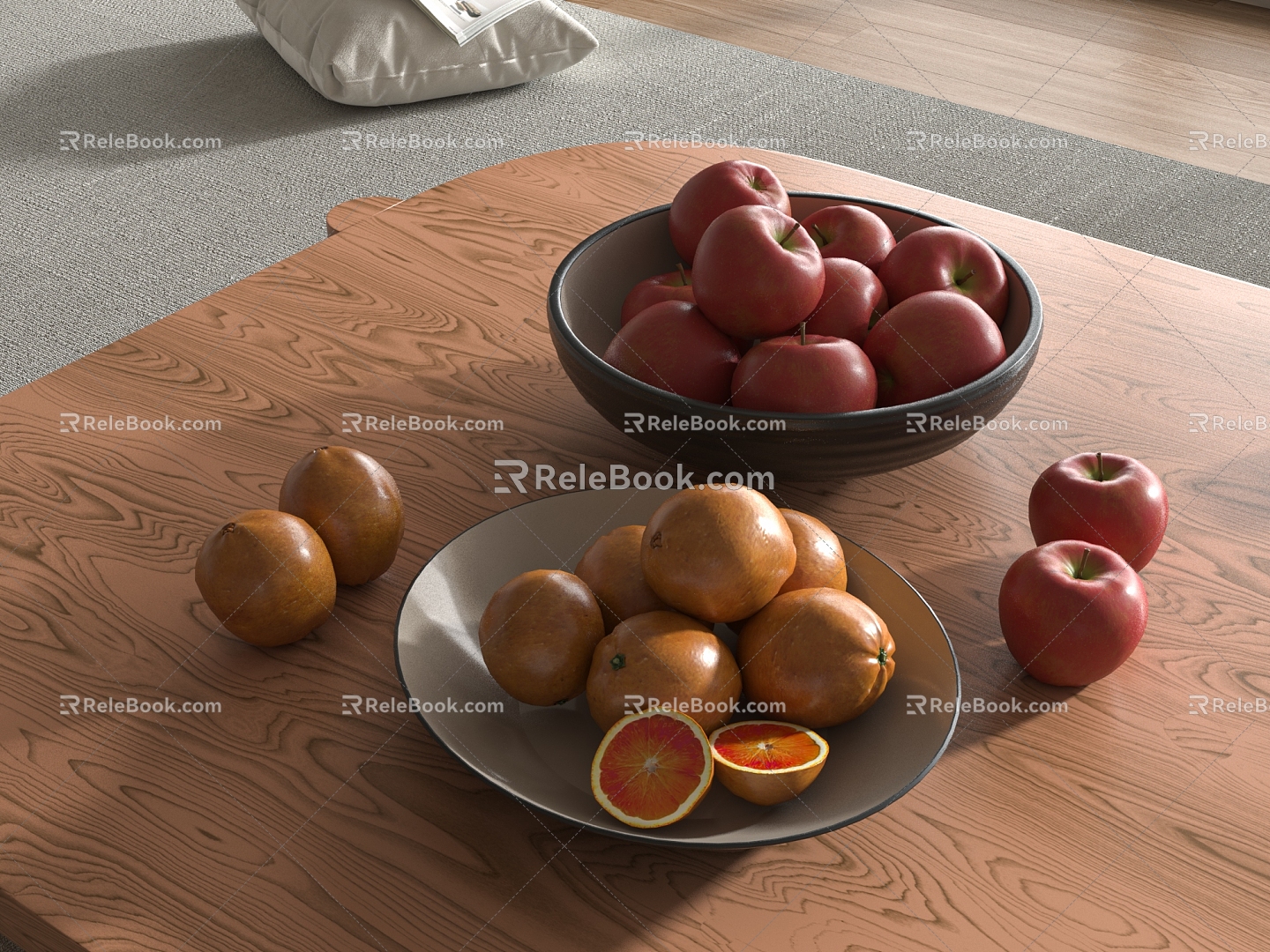 fruit orange apple 3d model