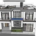 Modern Detached Villa Exterior Design Featuring Large Windows Balconies And Front Steps