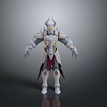Fantasy Warrior 3D Character With Detailed Armor Golden Accents And Purple Cape