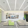 China Construction Bank Modern Bright Spacious Lobby With Green White Sofas Self Service Machines And Posters