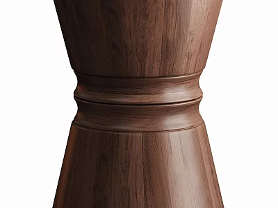 Elegant Walnut Wooden Side Table With Curved Design And Detailed Craftsmanship 3d model