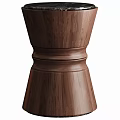 Elegant Walnut Wooden Side Table With Curved Design And Detailed Craftsmanship
