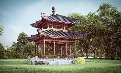 Chinese-style pavilion 3d model