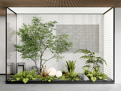 Modern landscape sketch courtyard sketch landscape plant sketch interior landscaping 3d model