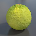 Ripe Single Fresh Green Lime With Textured Skin On Gray Background