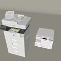 Smart Office Machines Two White Multifunctional Printing Copying Devices With Control Panels 3d model