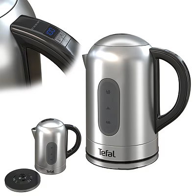 Stainless Steel Tefal Electric Kettle with Capacity Mark and Modern Design for Daily Use 3d model