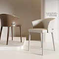 Modern Designer Leisure Chairs In Brown And Cream With Curved Backrest And Slim Legs